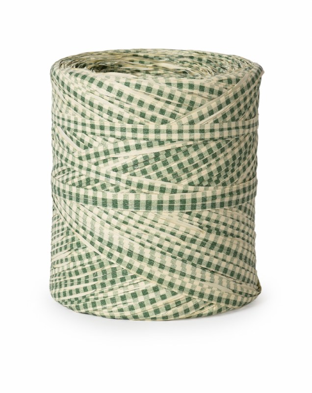 POLY RAPHIA GREEN/CREAM GINGHA