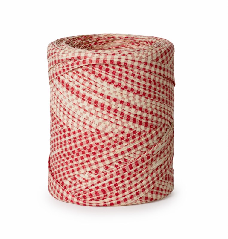 POLY RAPHIA RED/CREAM GINGHAM