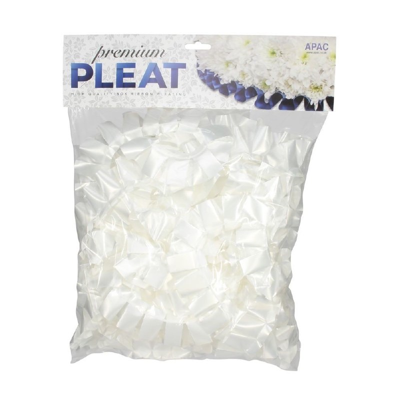 Picture of Florist Ribbon Poly Pleat White 50mm x 10m