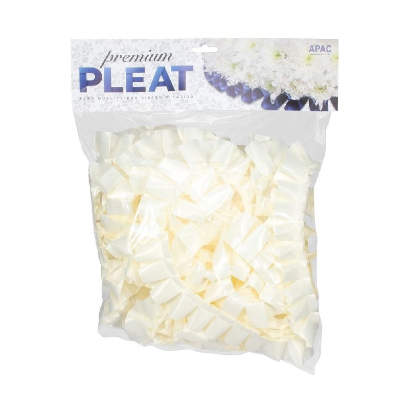 Picture of Florist Ribbon Poly Pleat Ivory 50mm x 10m