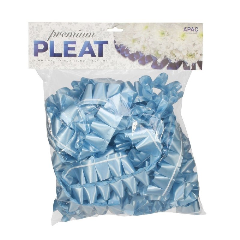 Florist Ribbon Poly Pleat B. Blue 50mm x 10m