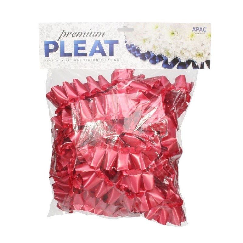 Picture of Florist Ribbon Poly Pleat Red 50mm x 10m