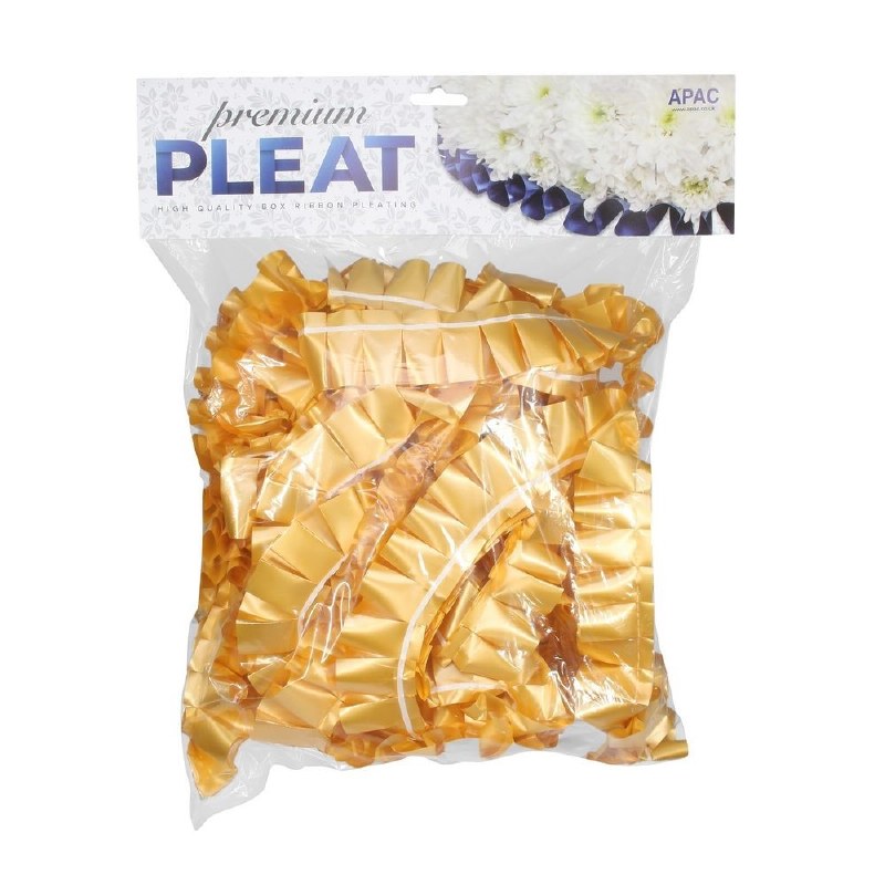 Florist Ribbon Poly Pleat Gold 50mm x 10m