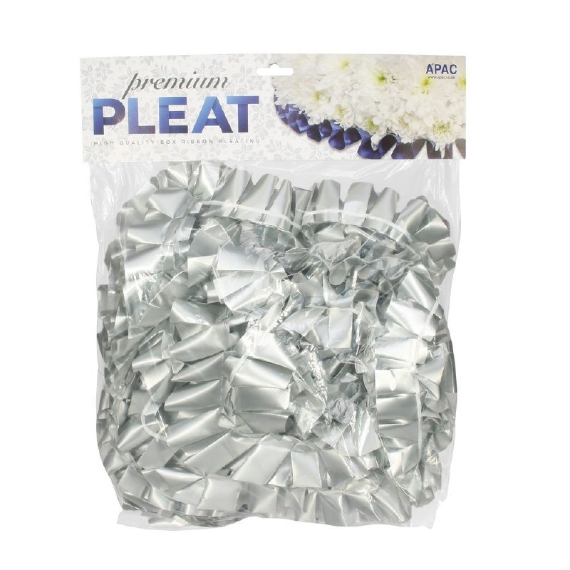 Picture of Florist Ribbon Poly Pleat Silver 50mm  x 10m