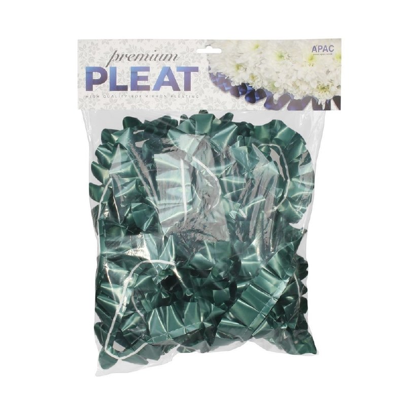 Florist Ribbon Poly Pleat Hunter Green 50mm  x 10m