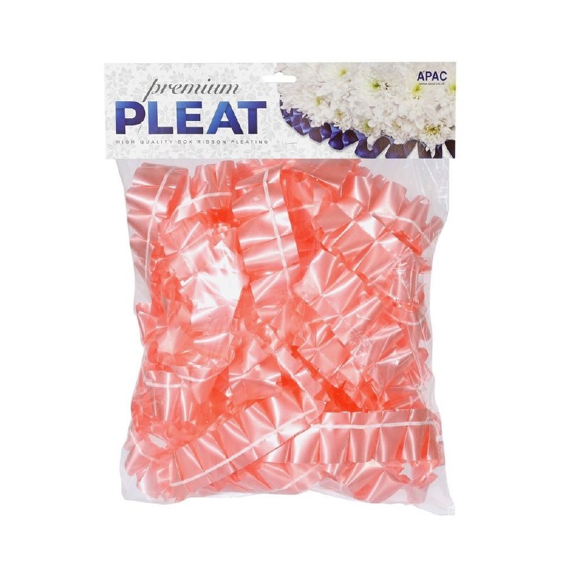 Florist Ribbon Poly Pleat S. Pink 50mm x 10m