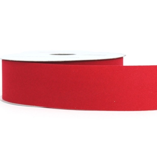 Picture of Red flocked fabric ribbon, 1.5 in x 25m