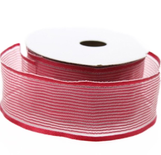 Sheer Satin Ribbon 25m x 40mm Burgundy