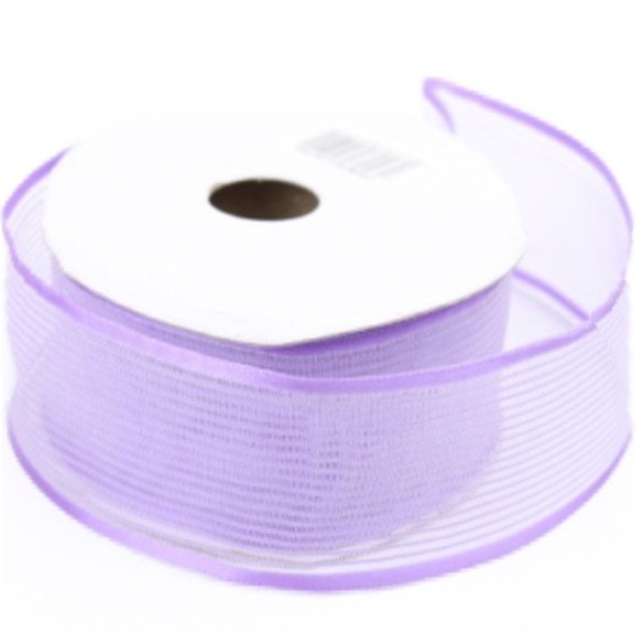 Sheer Satin Ribbon 25m x 40mm Purple