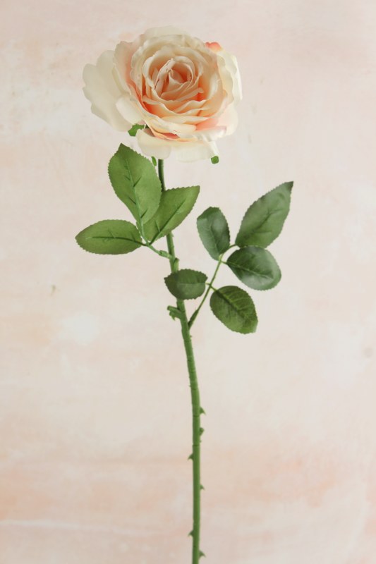 Picture of Faux Single Stem Rose Peach 63cm