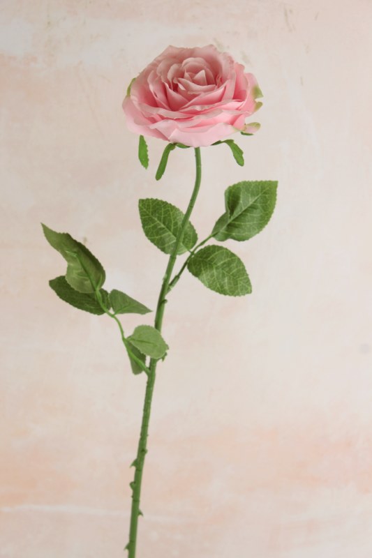 Picture of Faux Single Stem Rose Blush Pink 63cm