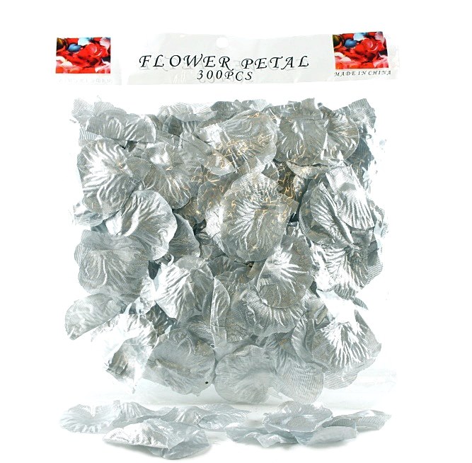 Picture of 300 x metalic silver wedding rose petals