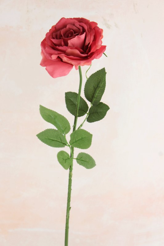 Picture of Faux Single Stem Rose Pink 63cm