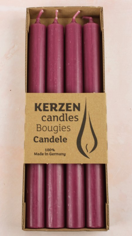 Picture of Rustic Candle 250mmx22mm Burgundy x 4