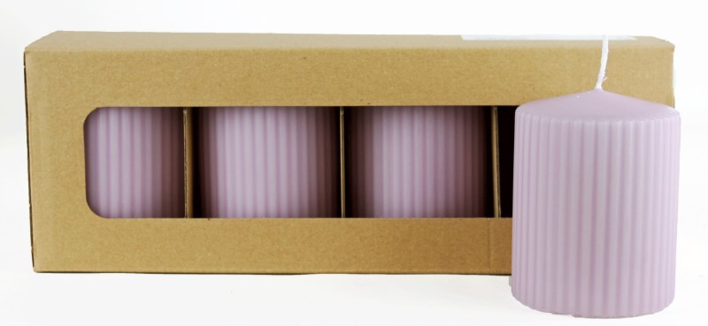 Picture of Pillar Candle x 4 Lilac 90mm x 70mm