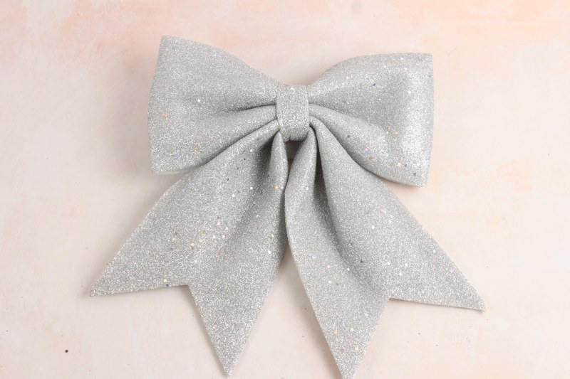 CHRISTMAS BOW SILVER 25CMX30CM