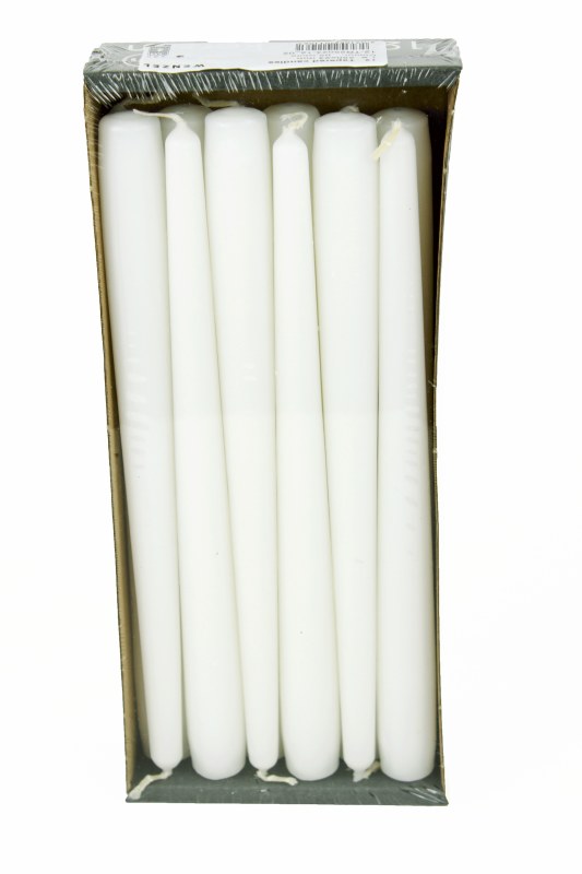 CANDLE TAPERED 250/23 B/12 WHT