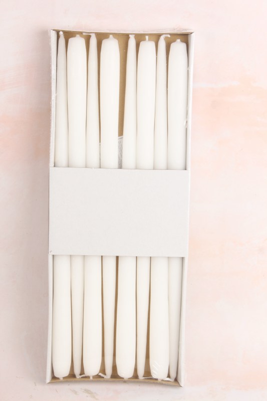 Taper Candle 400mm/25mm White x 8