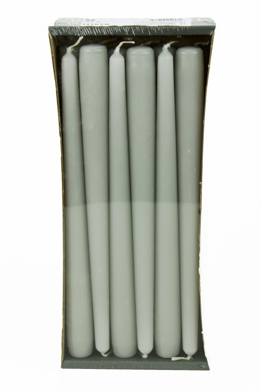 Taper Candle 250/23mm Soft Grey x 12