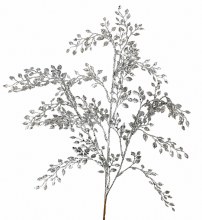 Christmas Glitter Leaves Silver 63cm