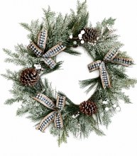 Christmas Wreath Pine Cones & Berries 24"