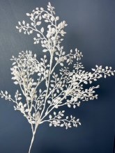 Glitter Leaf Stem White 63cm