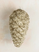 Glitter Pine Cone Bauble Champagne 180mm