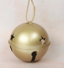 Rustic Christmas Bell Gold 10cm