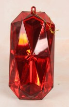 Christmas Gem Ornament 7.5" Red