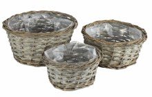Wicker Florist Planter Set x 3