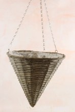 Cone Grey Wicker Hanging Basket 30cm