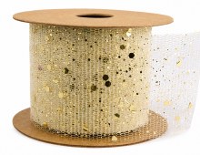 Glitter Ribbon Champagne 5cm x 10 Yards