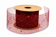 Ribbon Glitter Mesh 5cm x 10 Yards Burgundy