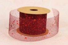 Ribbon Glitter Mesh 5cm x 10 Yards Burgundy