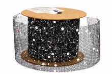 Ribbon Glitter Mesh 5cm x 10 Yards Black