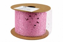 Ribbon Glitter Mesh Pink 5cm x 10Yards