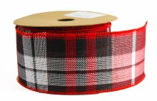 Ribbon Wired Edge Tartan 6.3cm x 10 Yards