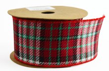 Ribbon Wired Edge Tartan 6.3cm x 10 Yards