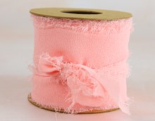 Chiffon Frayed Edge Ribbon 5cm x 5m Nude