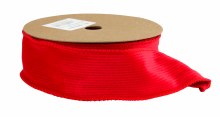 Striped Velvet Ribbon Wired Edge 4cm x 10yards Red