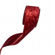 Velvet Ribbon Wired Edge Red 6.3cm x 10 yards