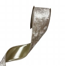 Velvet Ribbon Wired Edge Champagne 6.3cm x 10 Yards