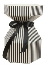 Gathered Florist Vase/bouquet box Large Black/ White x 10