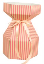 Gathered Florist Vase/ bouquet box Large Cream/Rose x 10