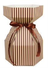 Gathered Florist Vase/ Bouquet box Large Burgundy/Cream x 10