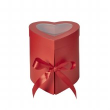Heart Hat Box Single Red