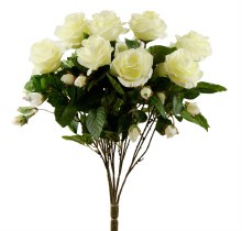Ivory Artificial Rose Bunch x 15