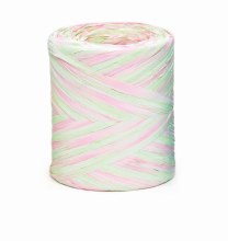 Poly Raphia Ribbon Lime/ Pink/ Ivory 200m