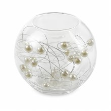 Glass tealight with pearl bead 8cm x 1