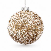 Glass Bauble Beaded x 6